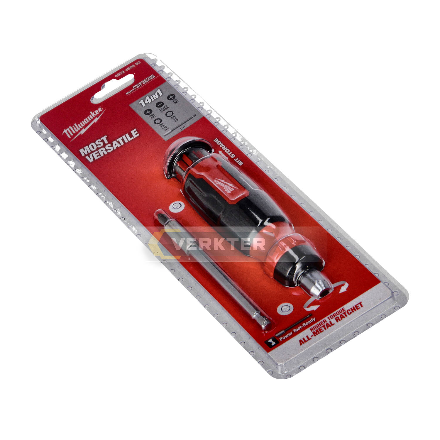 Skrutrekkerhåndtak Milwaukee 4932480582 + skrutrekker bits