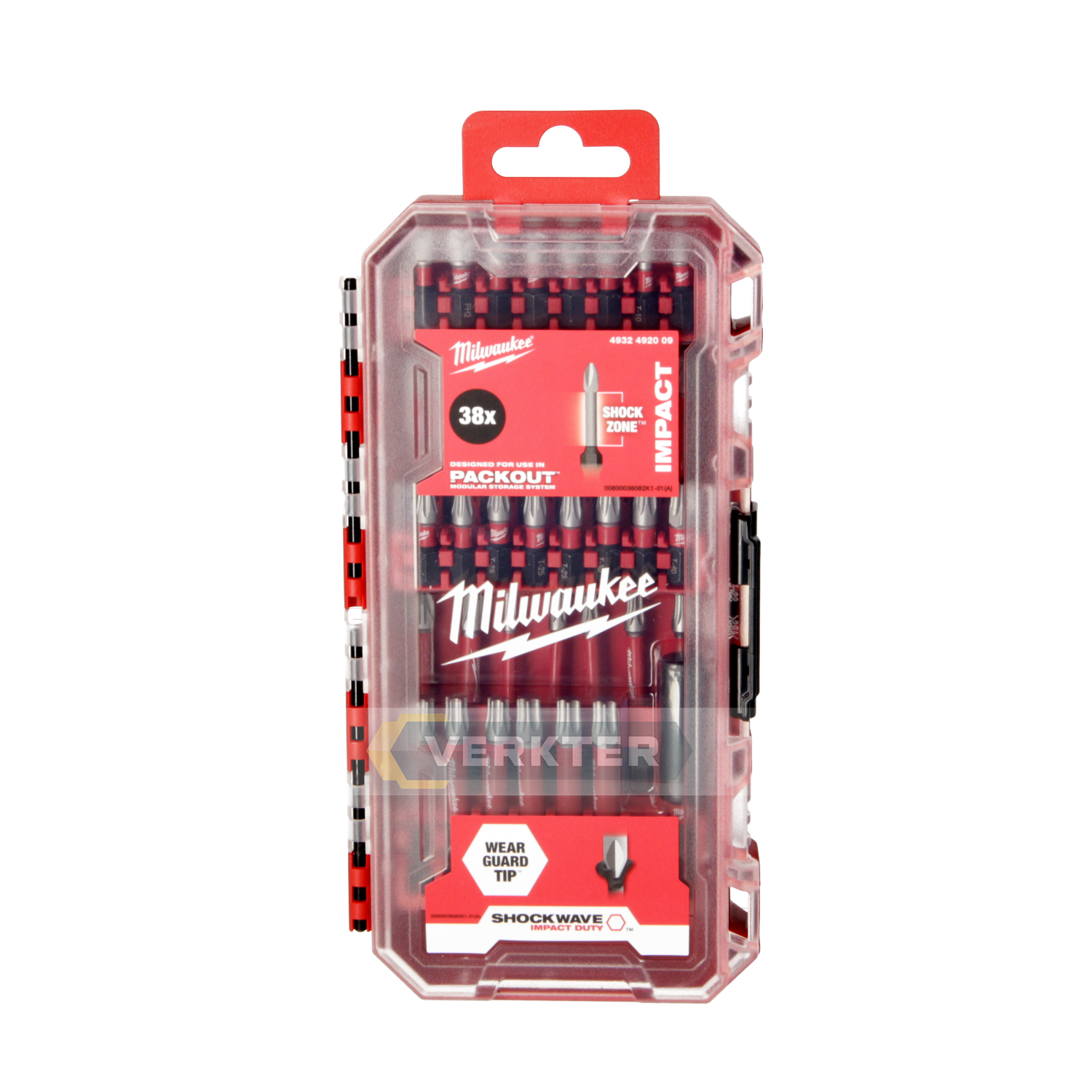 Skrutrekkersett Milwaukee Shockwave 4932492009; 38 stk