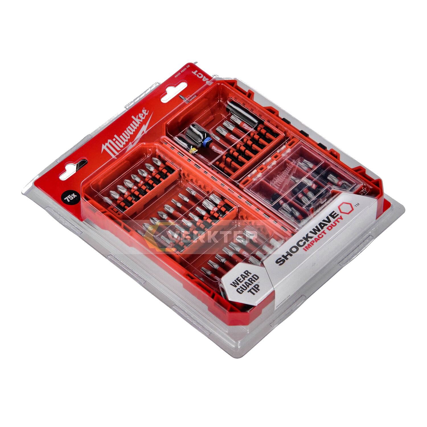 Skrutrekkersett Milwaukee Shockwave 4932492008; 75 stk