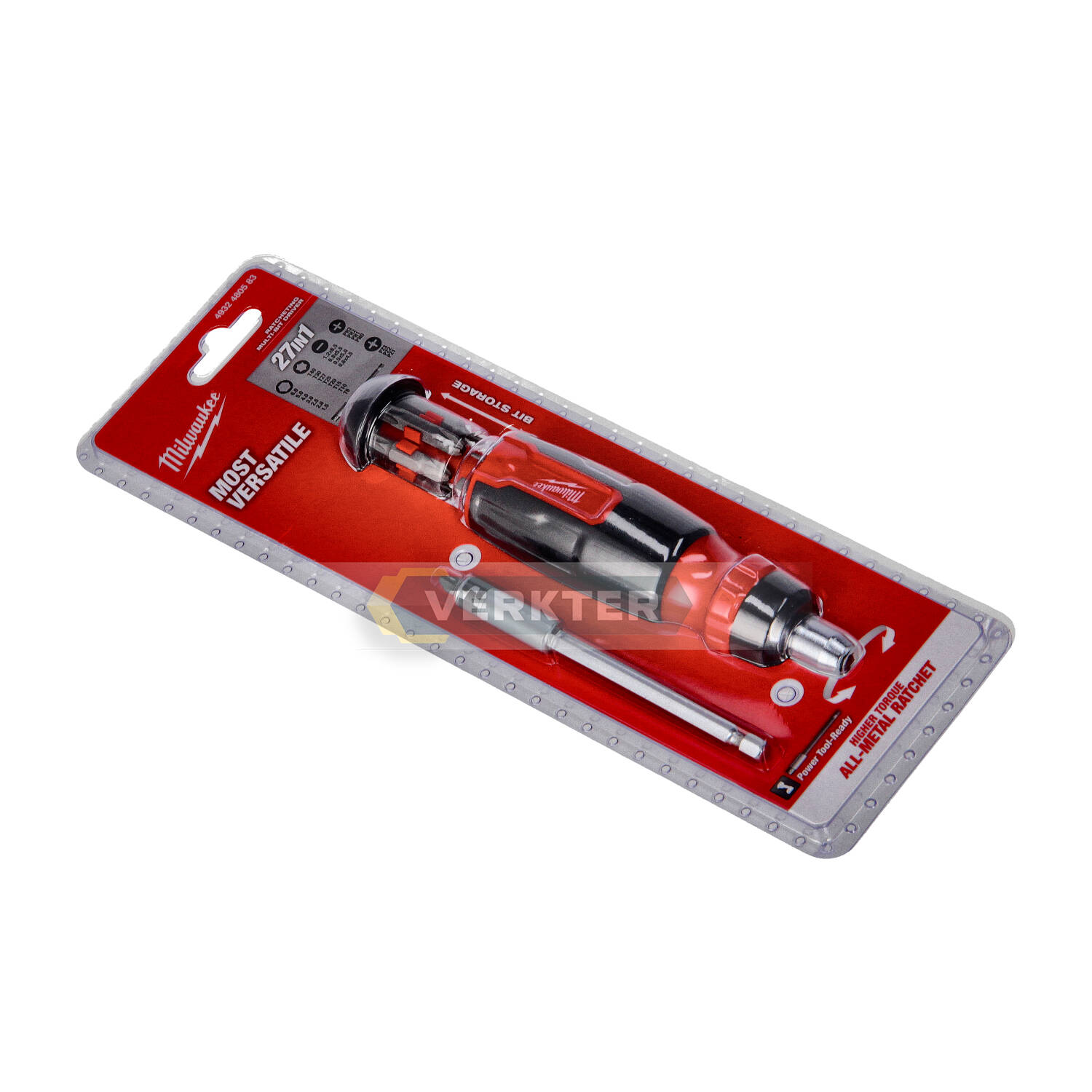 Skrutrekkerhåndtak Milwaukee 4932480583 + skrutrekker bits