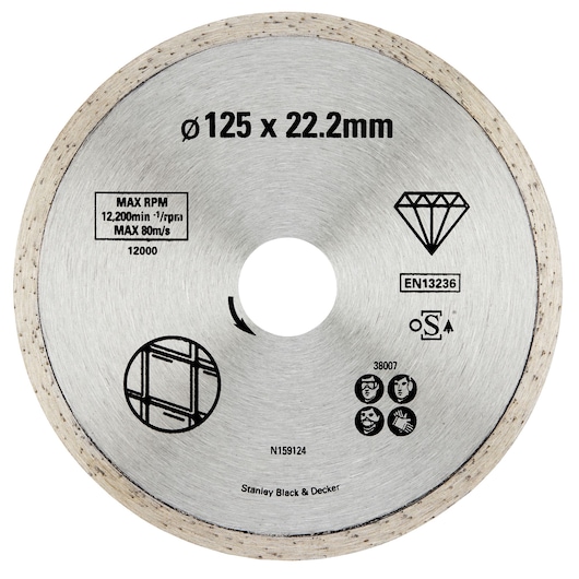 Diamantkappeskive Stanley STA38007-XJ; 125 mm