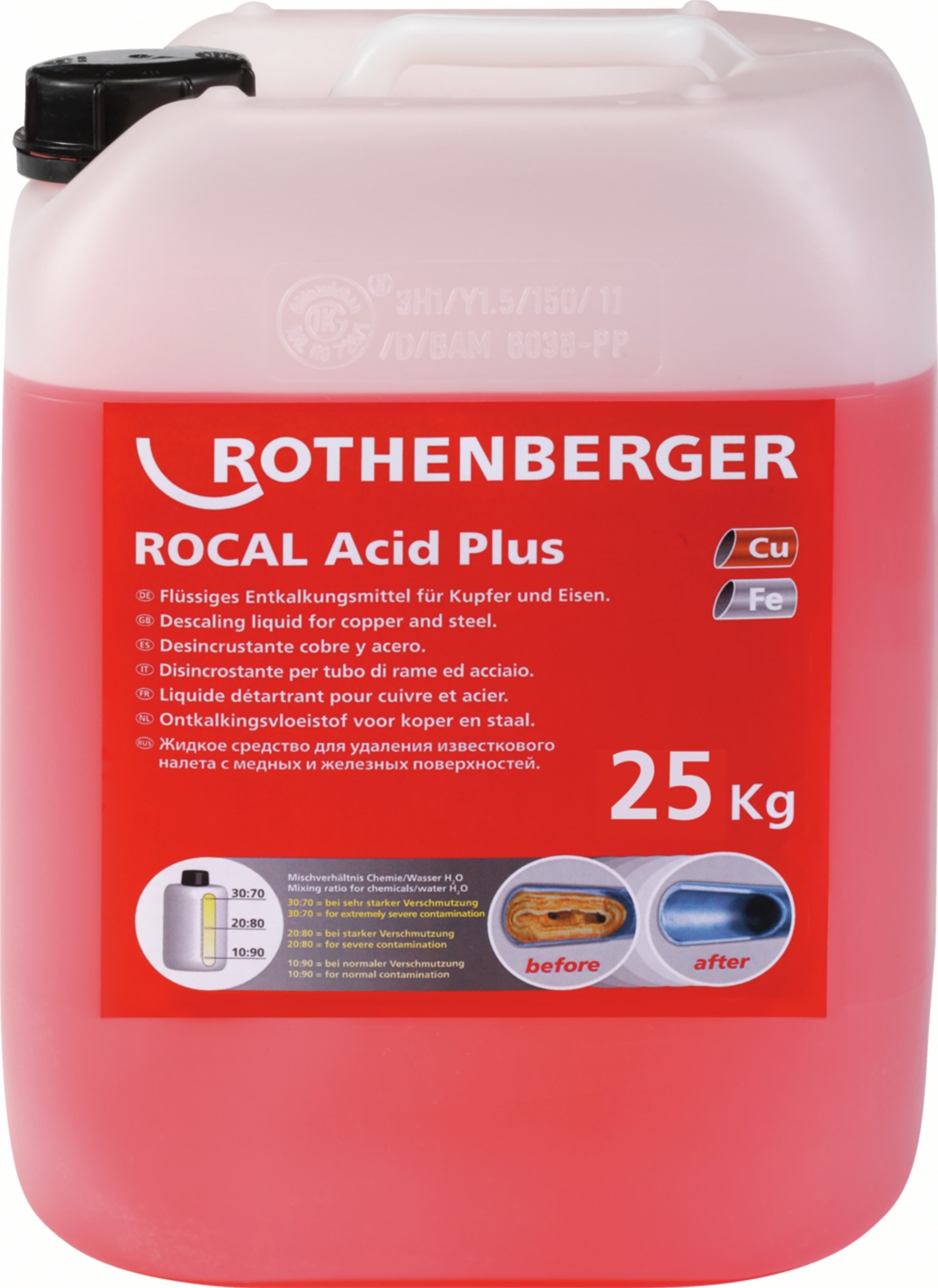 Avkalkingsmiddel Rothenberger ROCAL Acid Plus; 25 kg