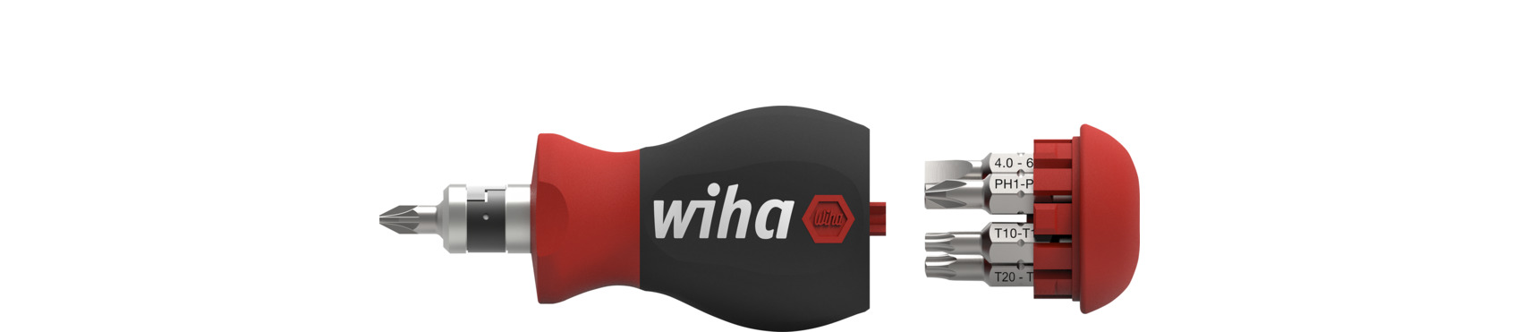 Skrutrekkerhåndtak Wiha W43613 + skrutrekker bits
