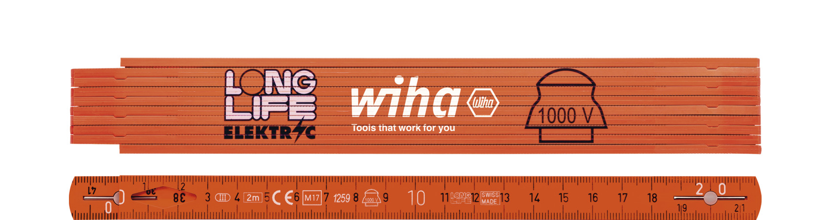 Tre sammenleggbar linjal Wiha W42068; 2 m