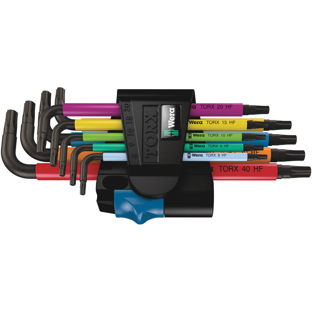 Unbrakonøkler Wera 967/9 TX Multicolour HF 1; TX8-TX40; 9 stk