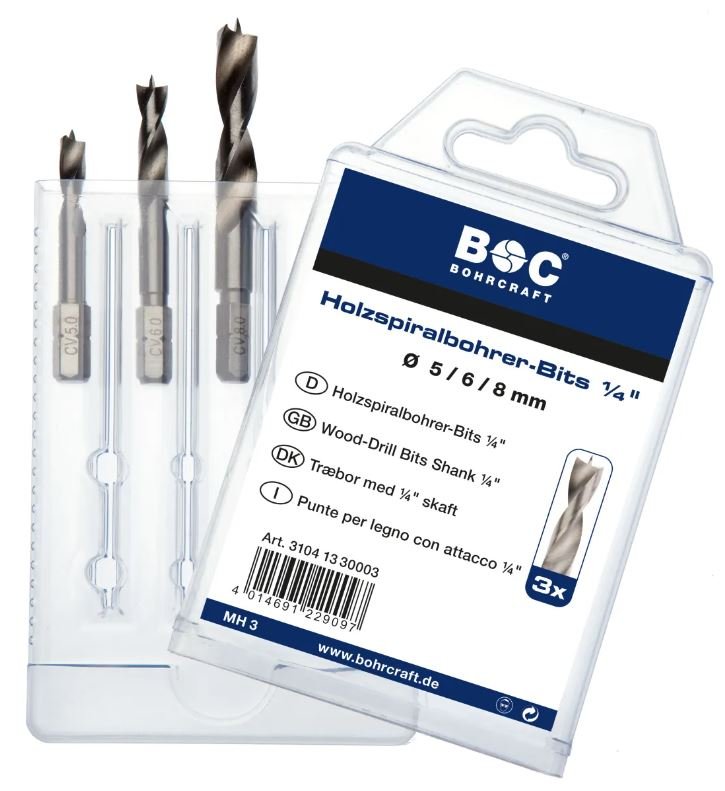 Borsett for tre Bohrcraft BC31041330003; 5-8 mm; 3 stk