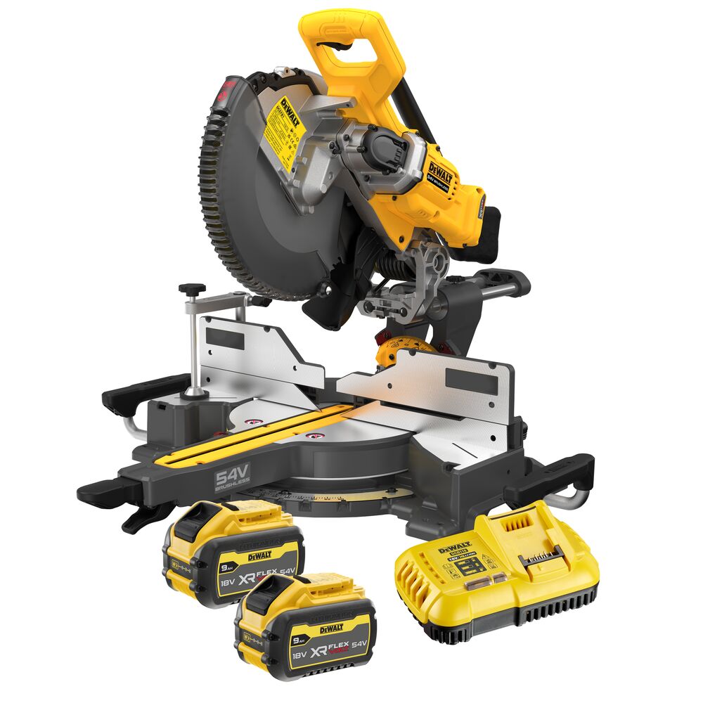 Kapp- og gjærsag DeWalt DCS781X2-QW; 54 V; 2x9,0 Ah batt.