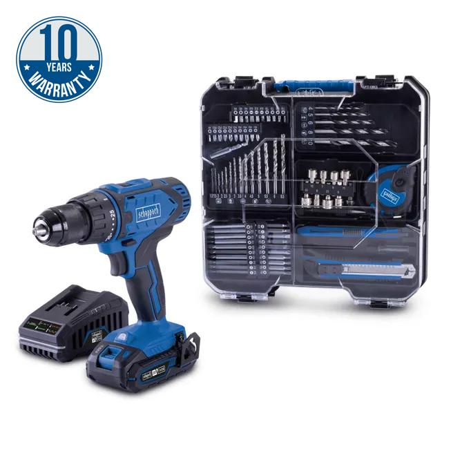 Skrutrekker/bor Scheppach C-DTB74/1-X; 20 V; 1x2,0 Ah batt. + unversaltilbehørsett