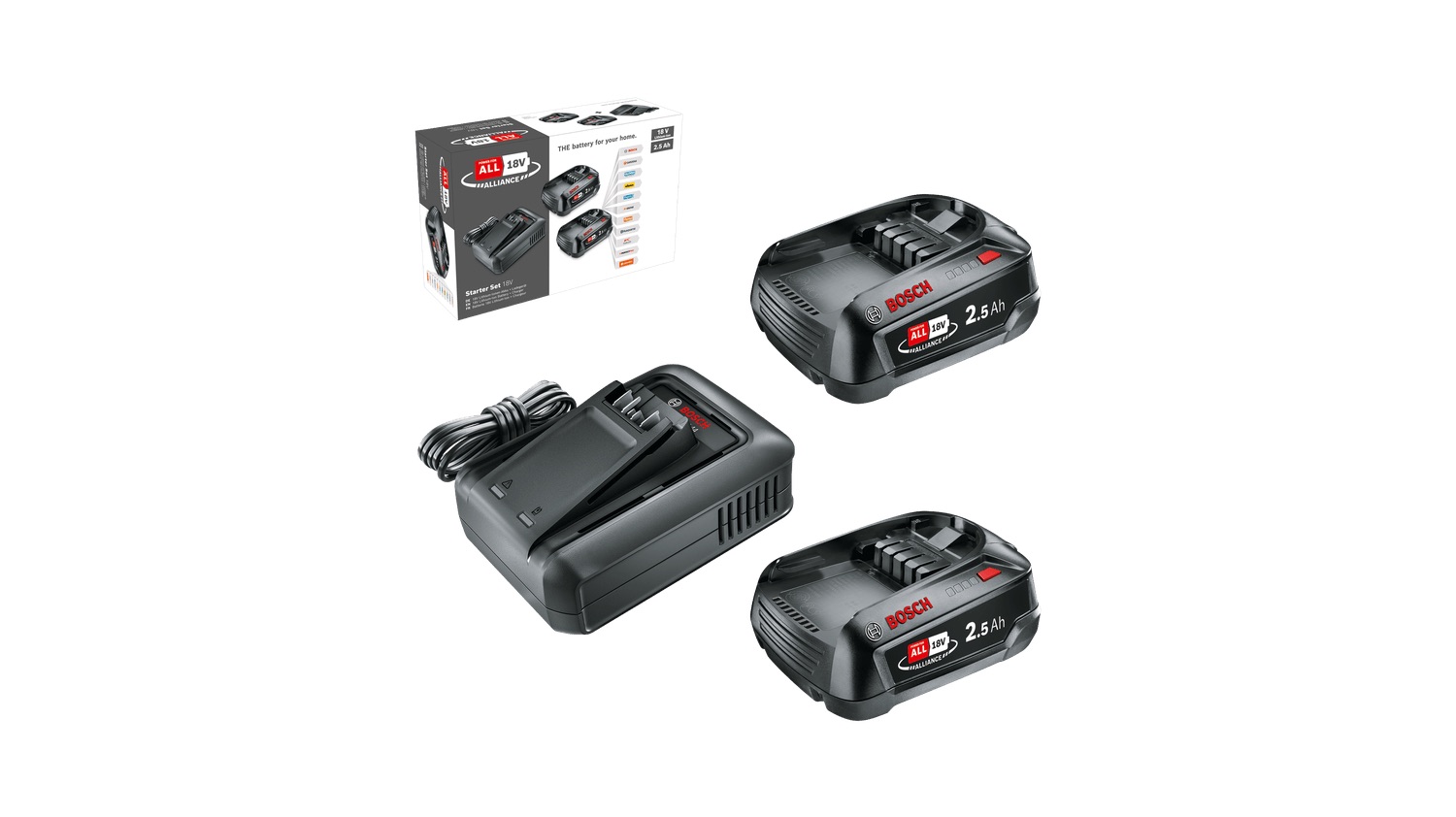 Tilbehørsett Bosch Starter Set 18V; 18 V; 2x2,5 Ah batt.