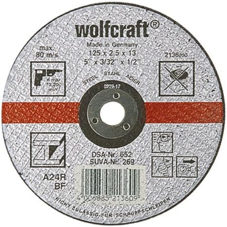 Abrasiv kappeskive Wolfcraft 2136000; 125x2,5 mm