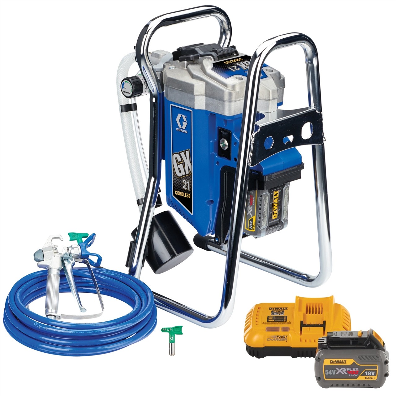 Batteridrevet luftfritt malersprøyte Graco GX 21; 2x6,0 Ah batt.