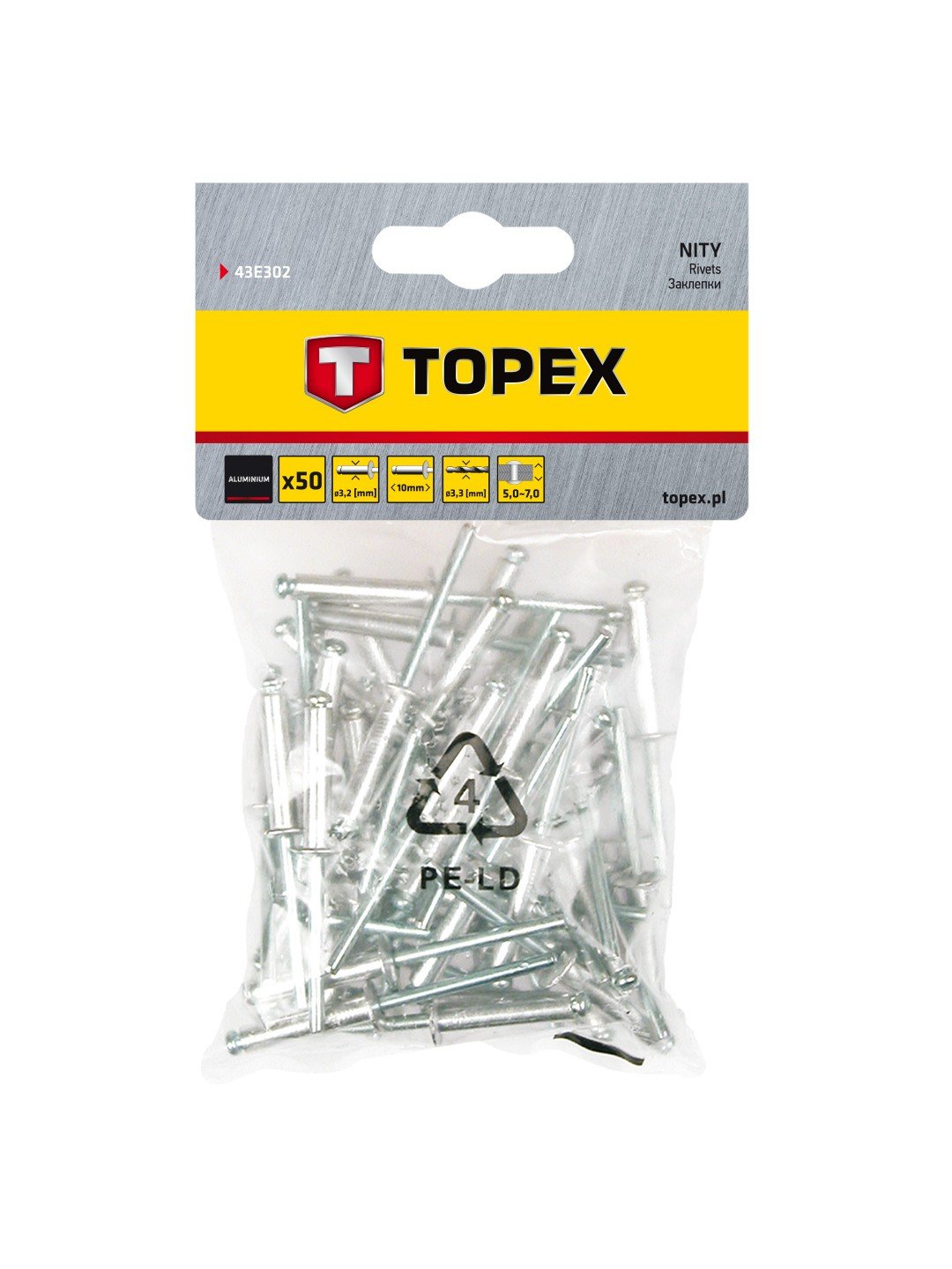 Nagler Topex 43E302; 3,2x10 mm; 50 stk