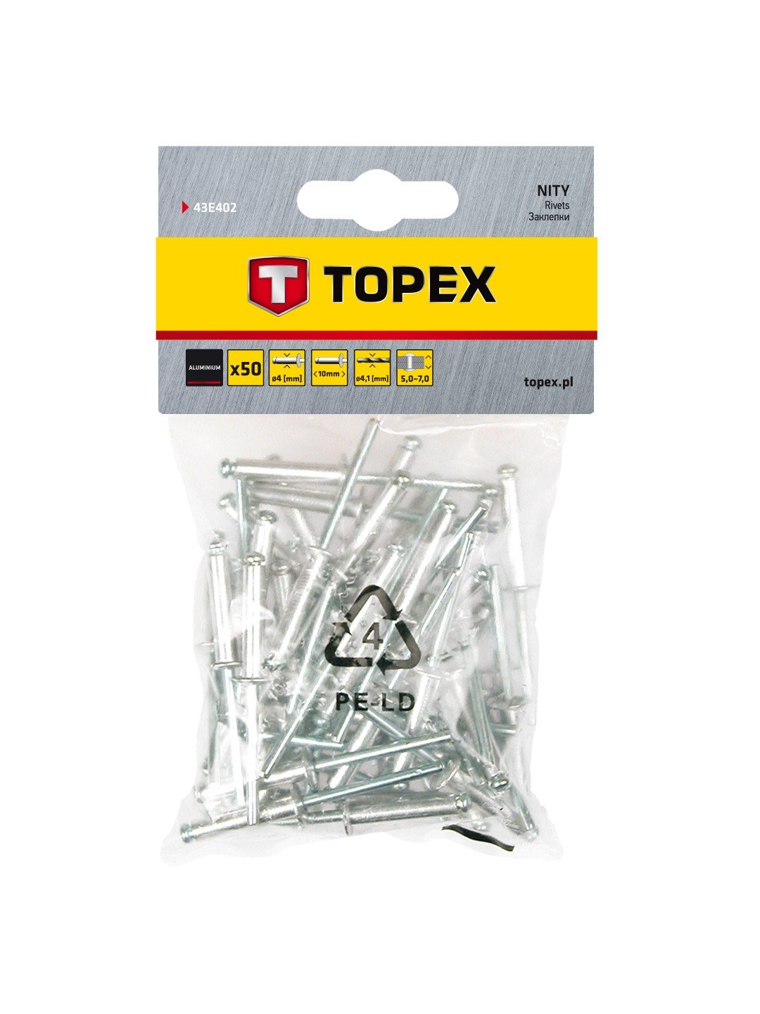 Nagler Topex 43E402; 4,0x10 mm; 50 stk
