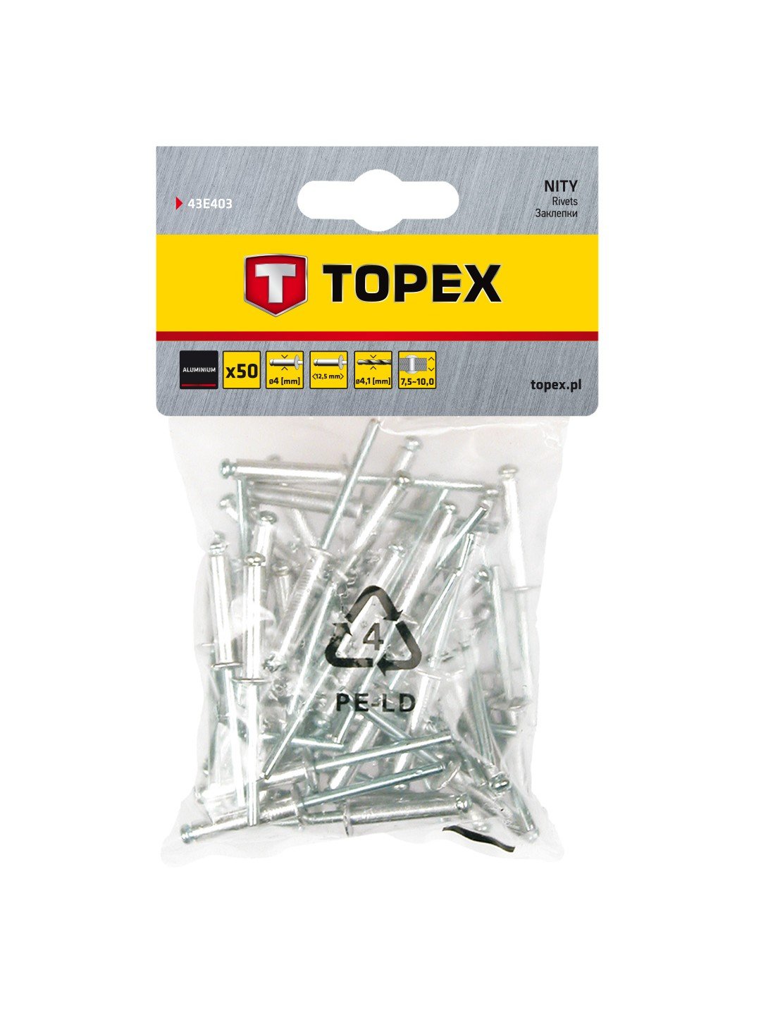Nagler Topex 43E403; 4,0x12,5 mm; 50 stk