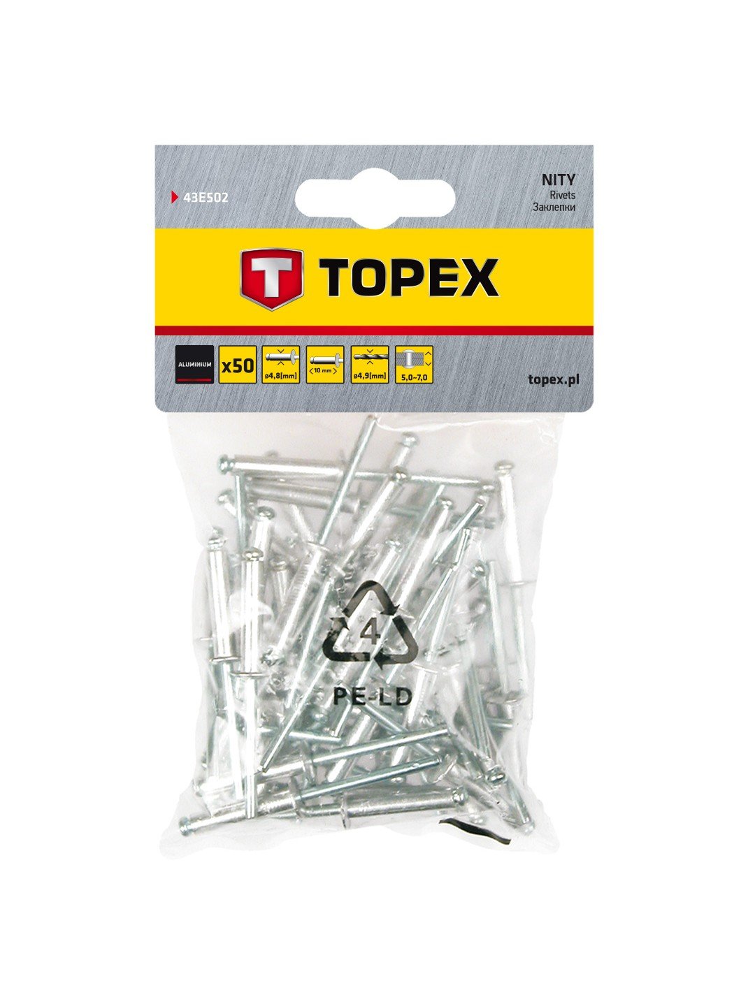 Nagler Topex 43E502; 4,8x10 mm; 50 stk