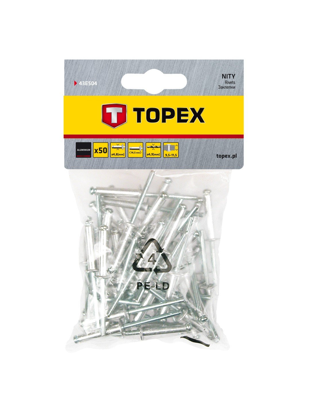 Nagler Topex 43E504; 4,8x14,5 mm; 50 stk