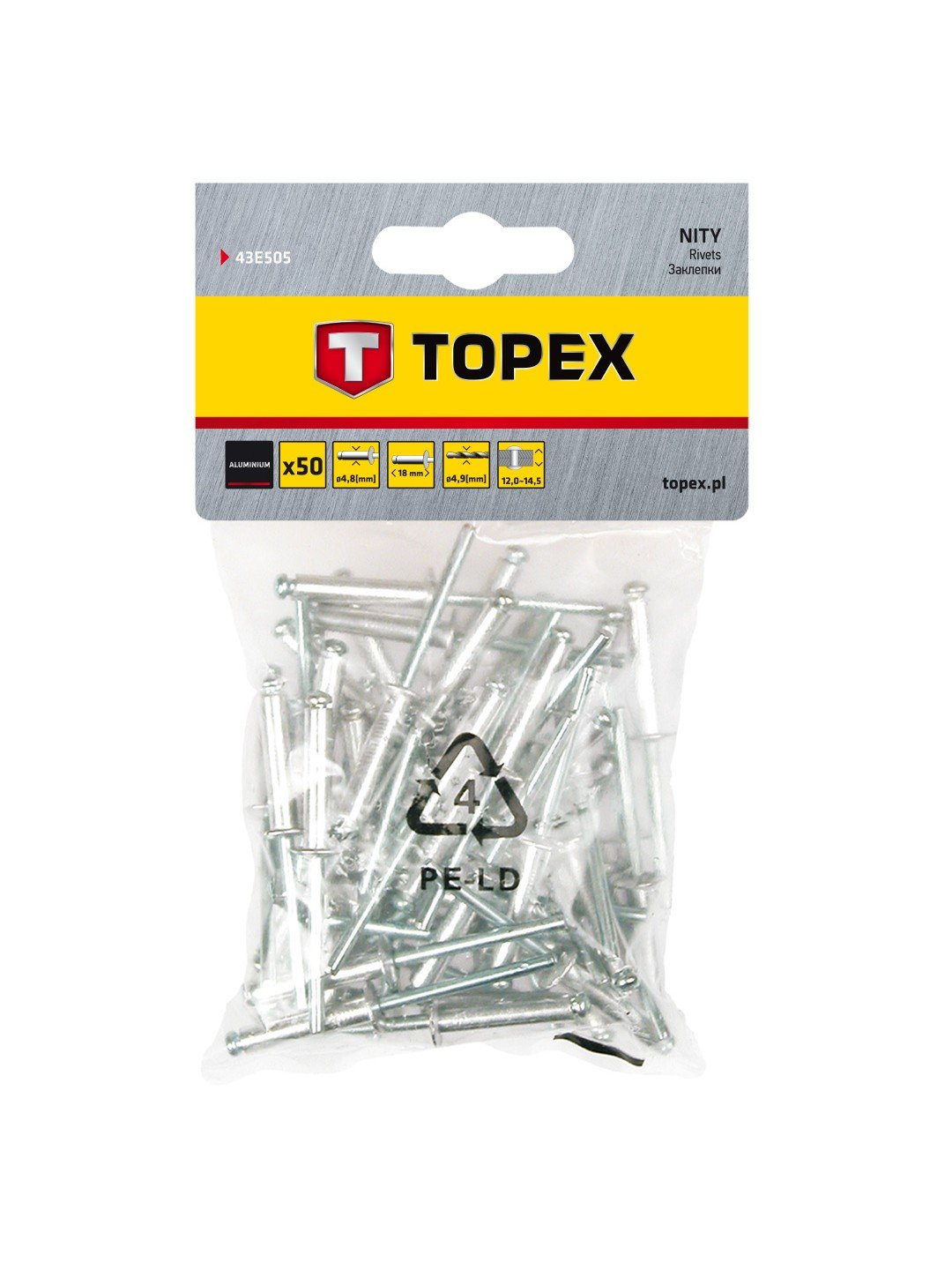 Nagler Topex 43E505; 4,8x18 mm; 50 stk
