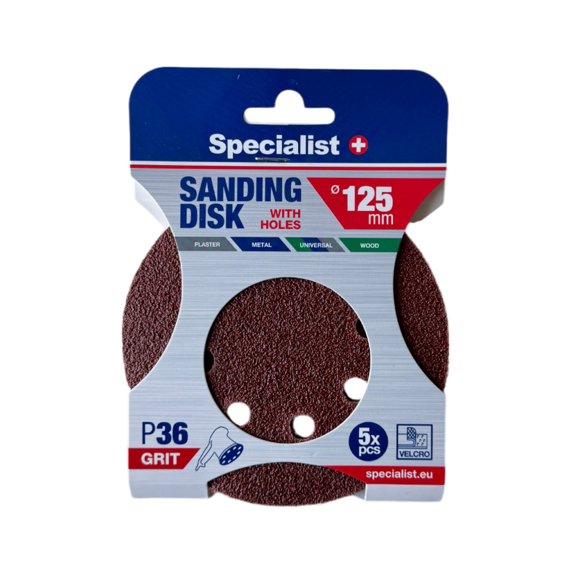 Sandpapir Specialist 250-2036; 125 mm; P36; 5 stk