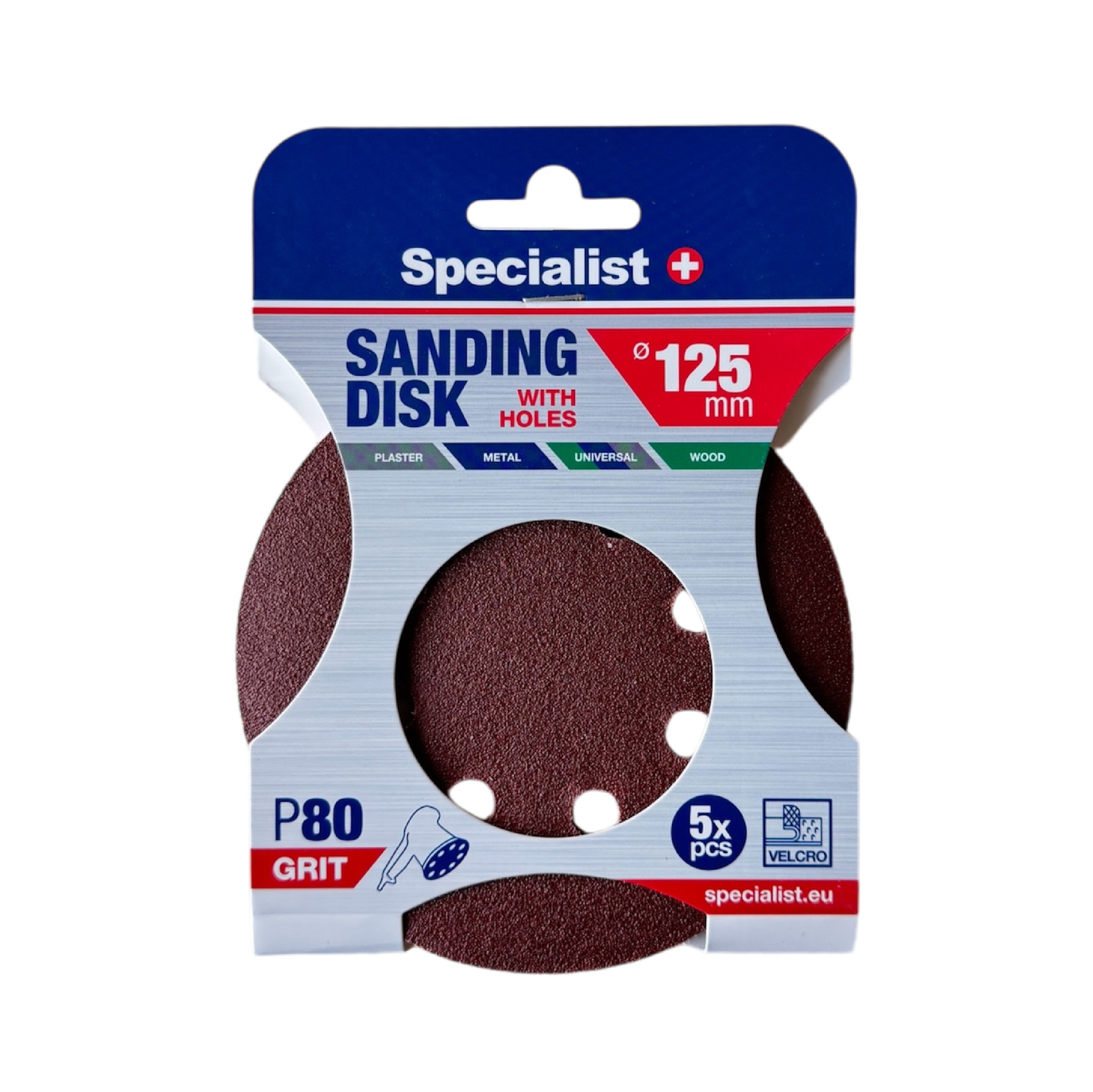 Sandpapir Specialist 250-2080; 125 mm; P80; 5 stk