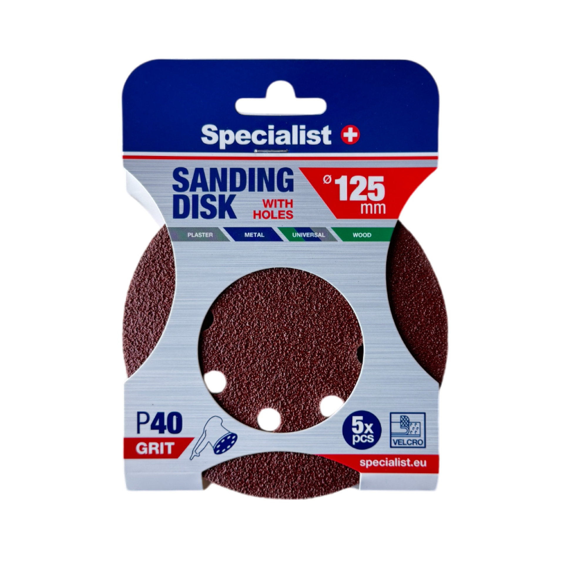 Sandpapir Specialist 250-2040; 125 mm; P40; 5 stk
