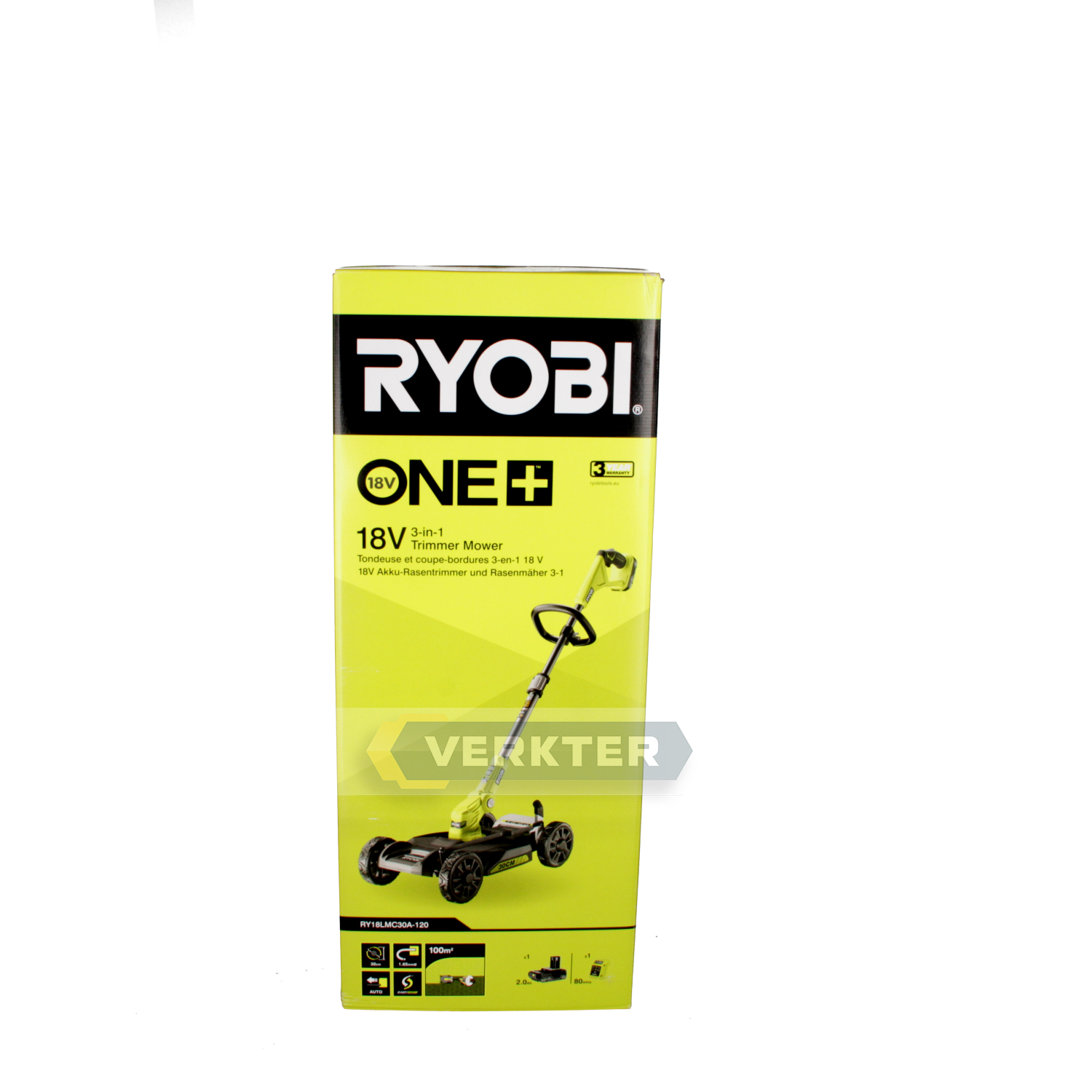 Gressklipper Ryobi RY18LMC30A-120; 18 V; 1x2,0 Ah batt.