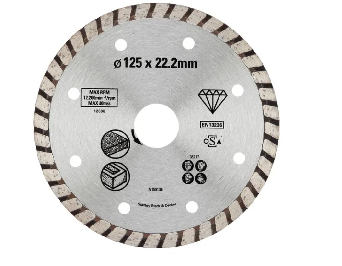 Diamantkappeskive Stanley STA38217-XJ; 125x22,2 mm