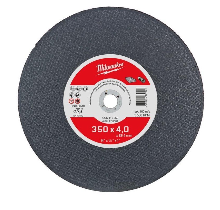 Abrasiv kappeskive Milwaukee 4932472264; 350x4x25,4 mm
