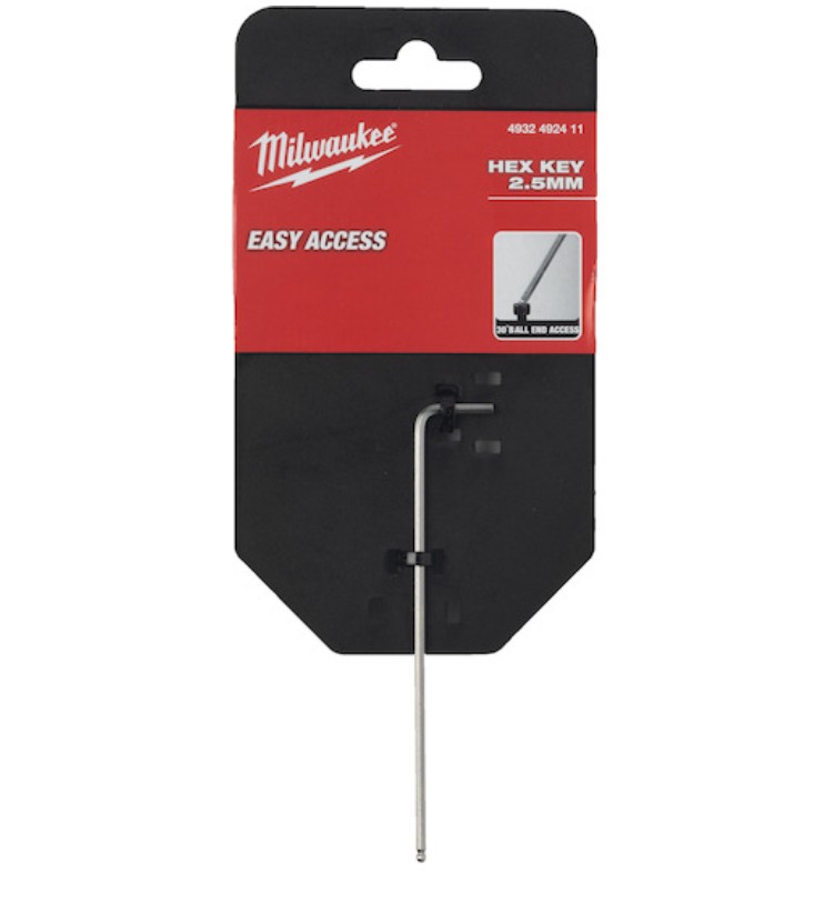 L-formet nøkkel Milwaukee 4932492411; 2,5 mm