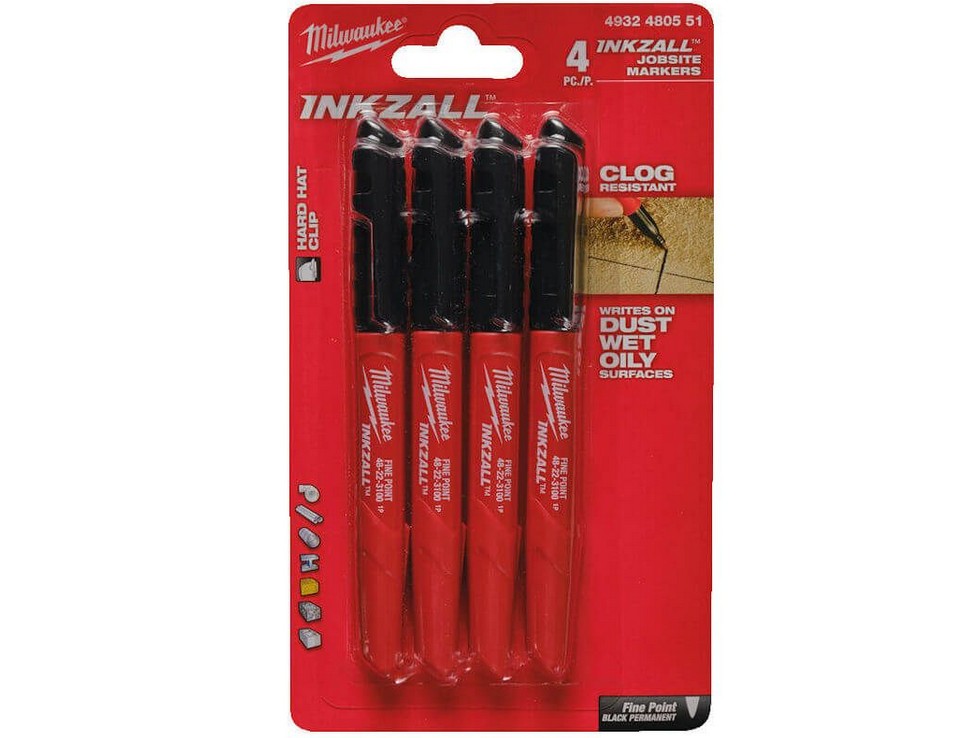 Merkepenn Milwaukee 4932480551; 4 stk.; svart