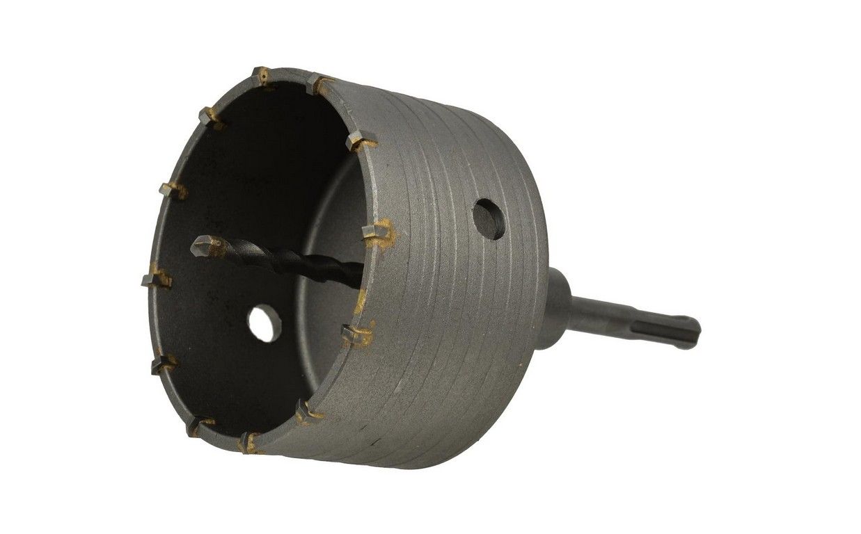 Core cutter with shank and pilot drill bit Geko G40005; SDS-plus; 100 mm