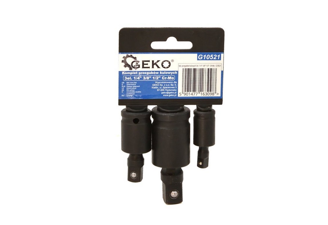 Adaptersett Geko G10521; 1/2'', 3/8'', 1/4''; 3 stk