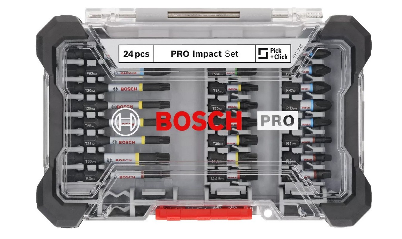 Slagbitssett Bosch 2608521U75; 1/4''; 24 stk