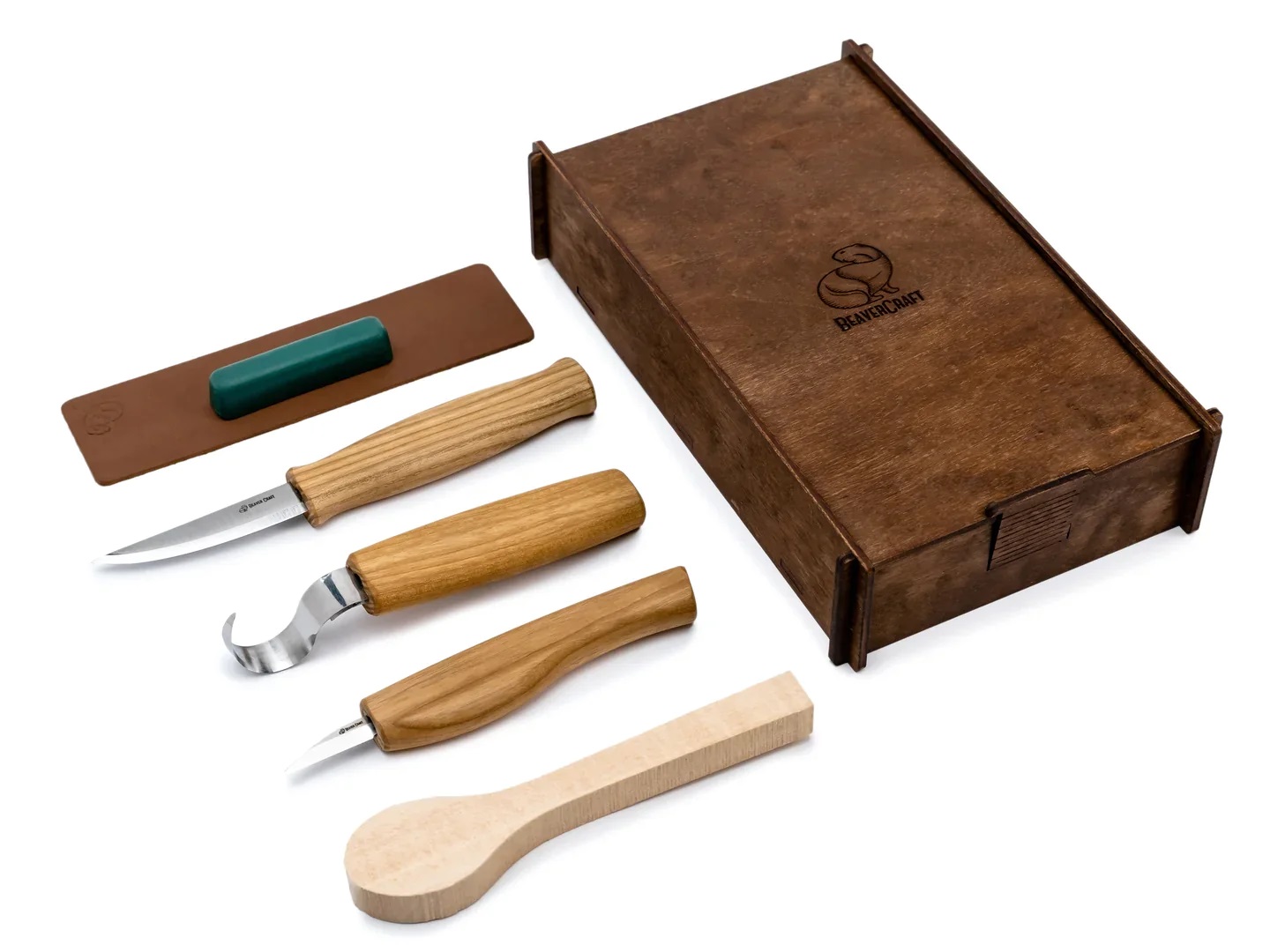 Utskjæringskit BeaverCraft S13BOX; for utskjæring av skjeer og andre treprodukter