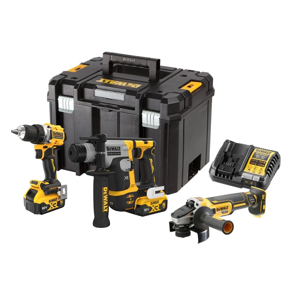 Verktøysett DeWalt DCK355P2T-QW (DCD800 + DCH172 + DCG405); 18 V; 2x5,0 Ah batt.