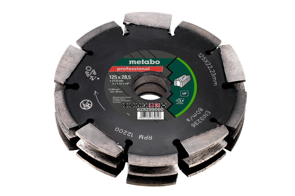 Diamantkappeskive Metabo 628299000; 125x28,5x22,23 mm