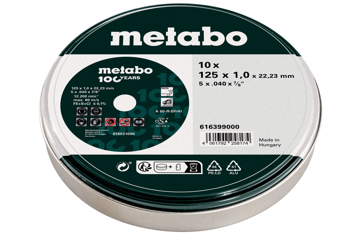 Universal sagblad Metabo 616399000; 125 x 1 x 22,23 mm; 10 stk