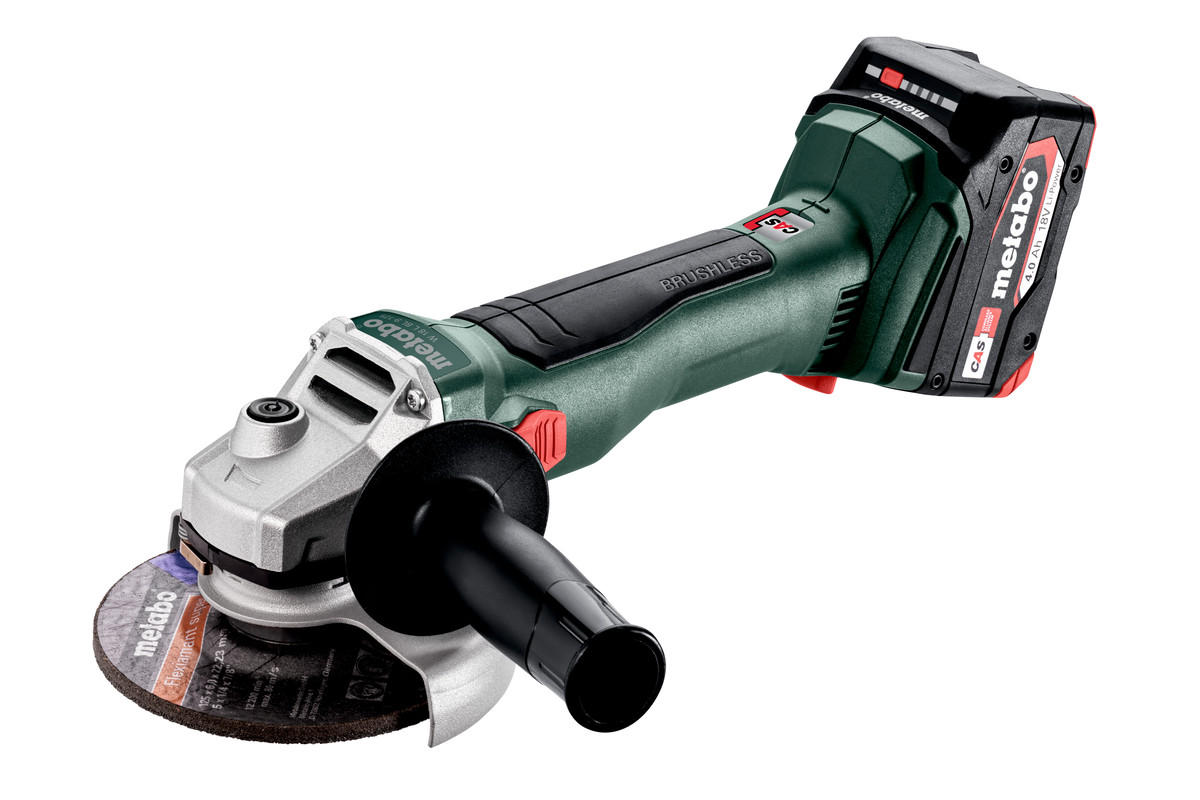Vinkelsliper Metabo W 18 L BL 9-125; 18 V; 2x4,0 Ah batt.
