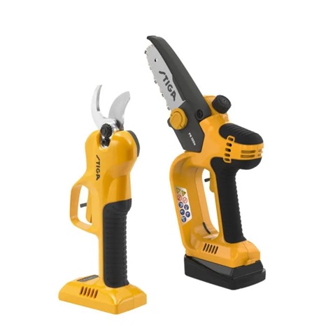 Verktøysett Stiga SP 100e Kit (SC 100e + PR 100e); 20 V; 1x2,0 Ah batt.