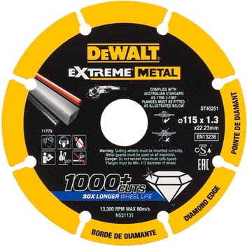 Diamantkappeskive DeWalt DT40251-QZ; 115x22,23x1,3 mm