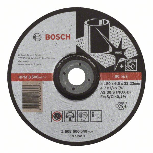 Slipeskive Bosch AS 30 S INOX BF; 180x6 mm