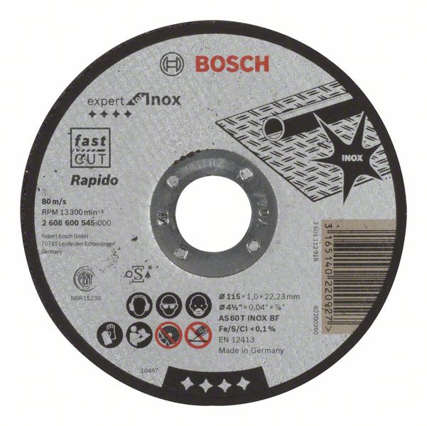 Abrasiv kappeskive Bosch AS 60 T INOX BF; 115x1 mm
