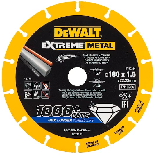 Diamantkappeskive DeWalt DT40254-QZ; 180x22,23 mm