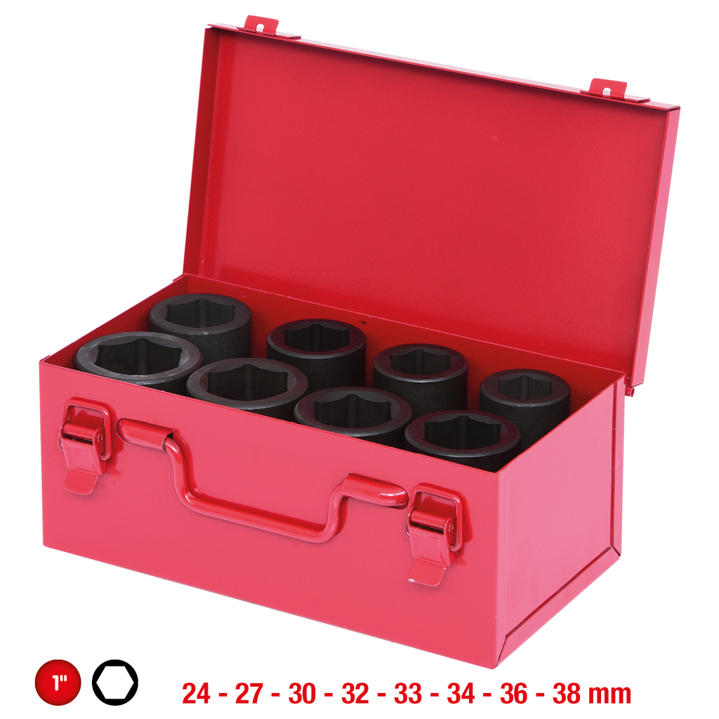 Slagpipersett KS Tools 515.0308; 1''; 24-38 mm; 8 stk