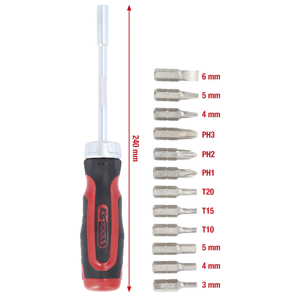 Skrutrekkersett KS Tools 159.2035; 14 stk. + skrutrekker