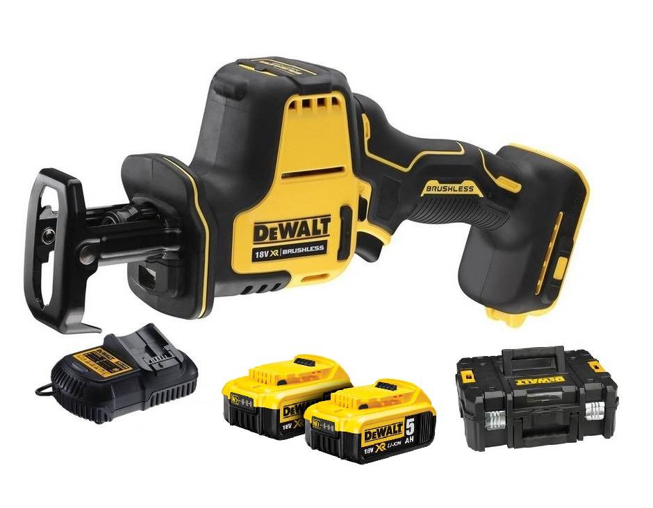 Batteridrevet tigersag DeWalt DCS369P2-QW; 2x5,0 Ah batt.