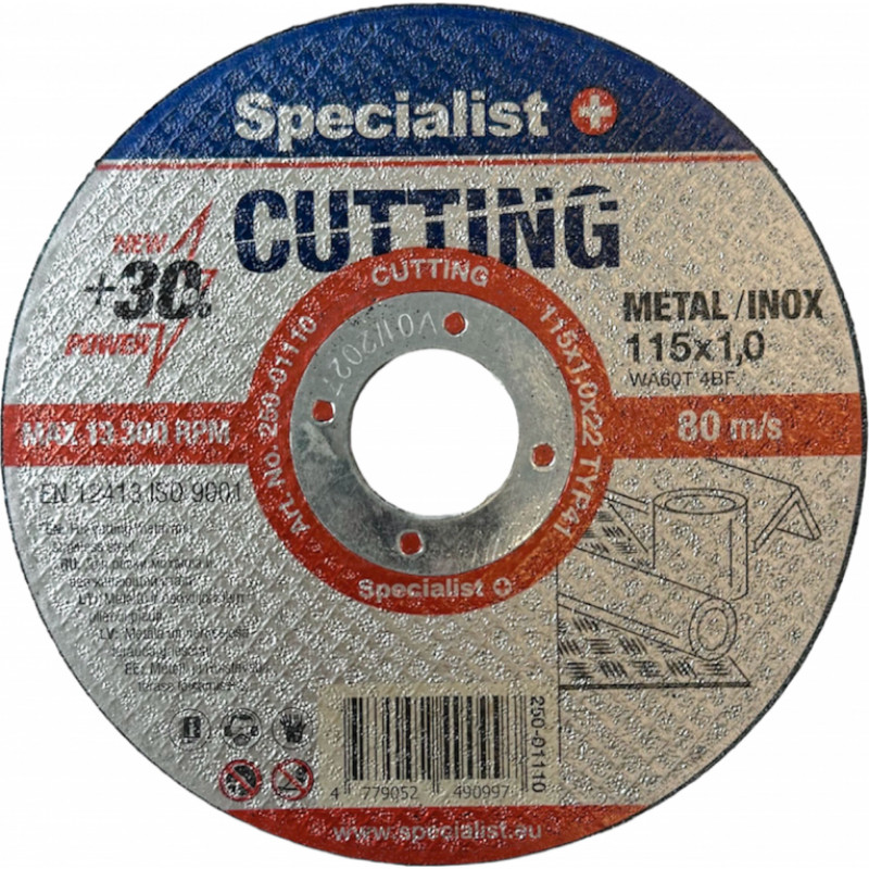 Abrasiv kappeskive Specialist 115X1.0X22; 115x1 mm; for metall