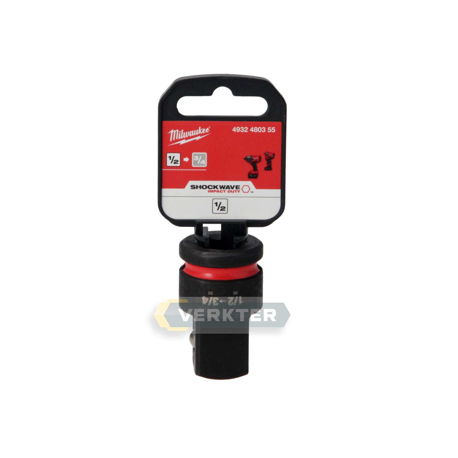 Adapter fra 1/2'' til 3/4'' Milwaukee 4932480355; 48 mm
