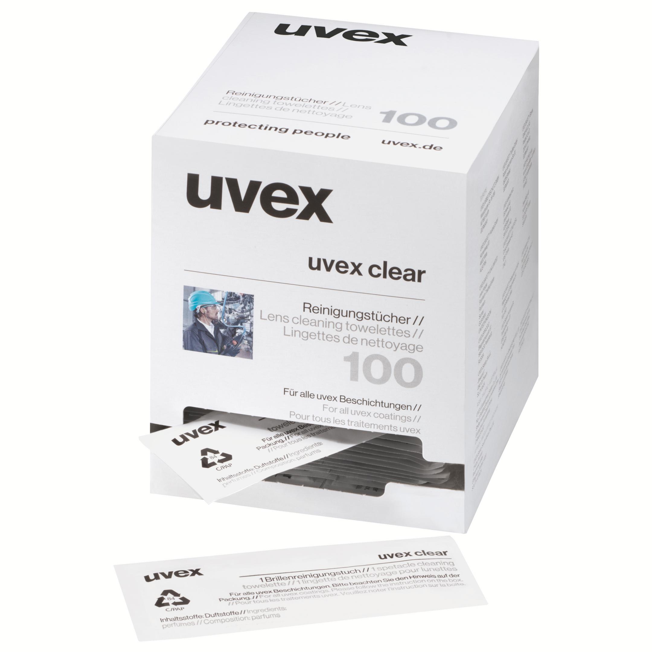 Rengjøringsservietter UVEX 9963005; for briller; 100 stk