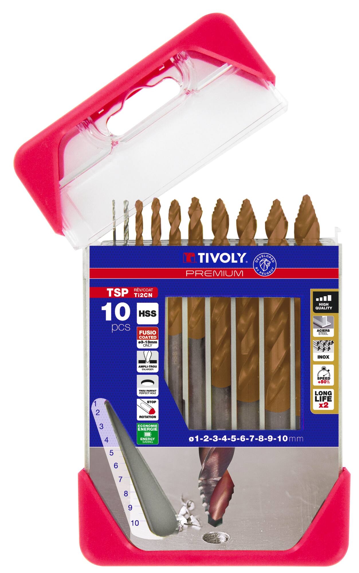 Borsett for metall Tivoly 11457170001; 1-10 mm; 10 stk