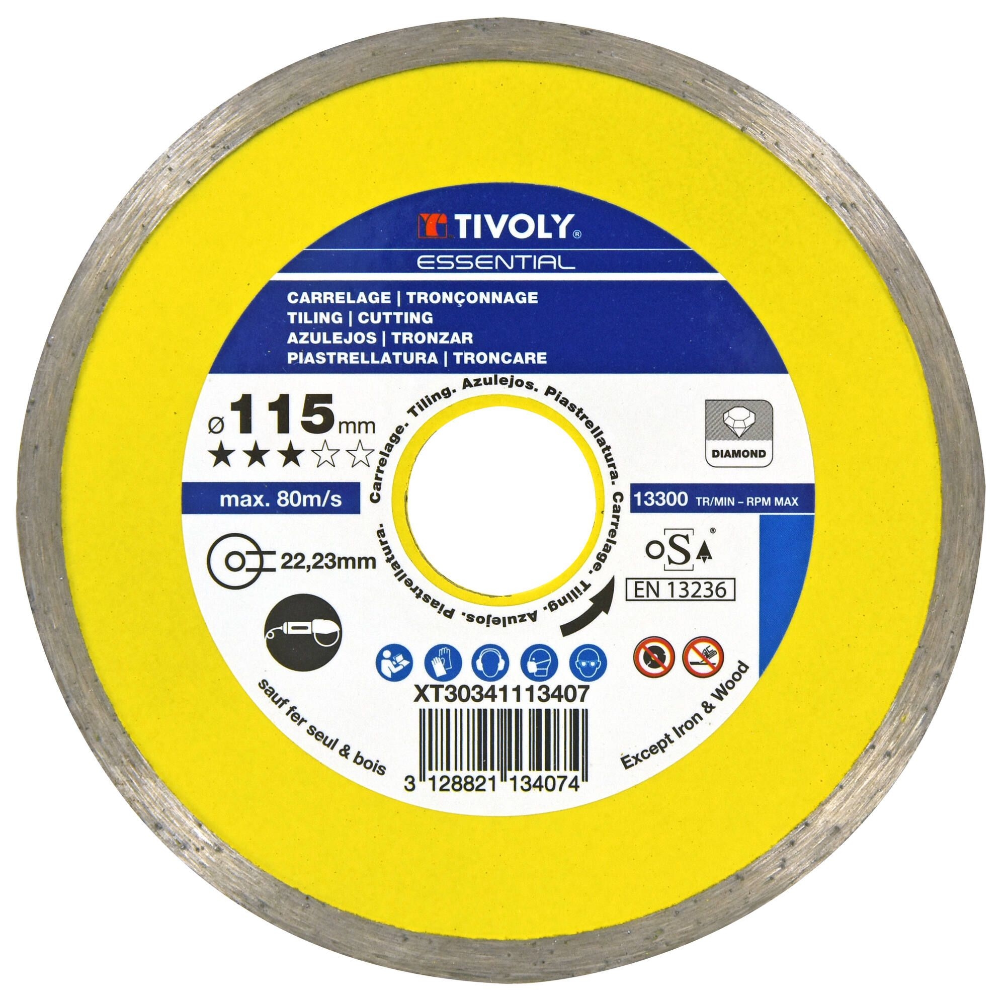 Diamantkappeskive Tivoly XT30341113407; 115x1,6x22,23 mm